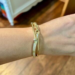 💕SOLD💕Collab bangle style 18k Saudi gold, 16 cm bracelet